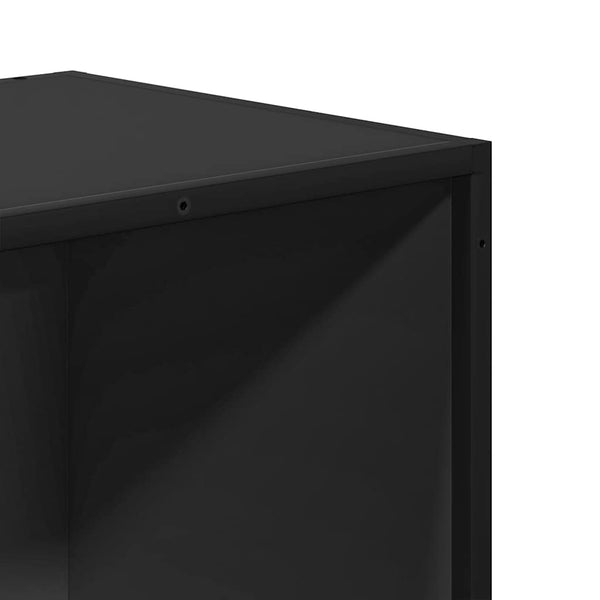Schwarzes Bücherregal, 107,5 cm hoch