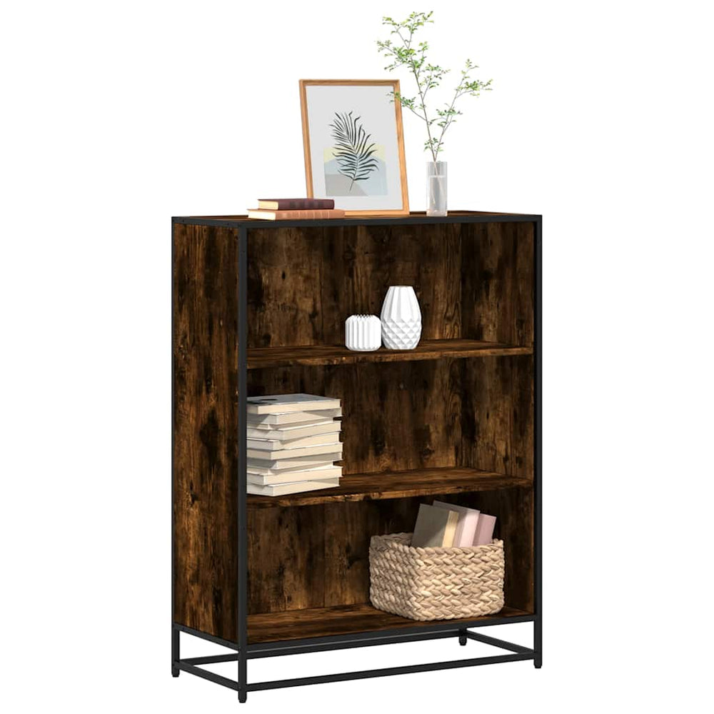 vidaXL Bookcase Smoked Oak 80.5x35x107.5 cm Engineered Wood