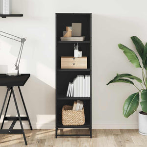 Schwarzes Bücherregal 40x35x139 cm