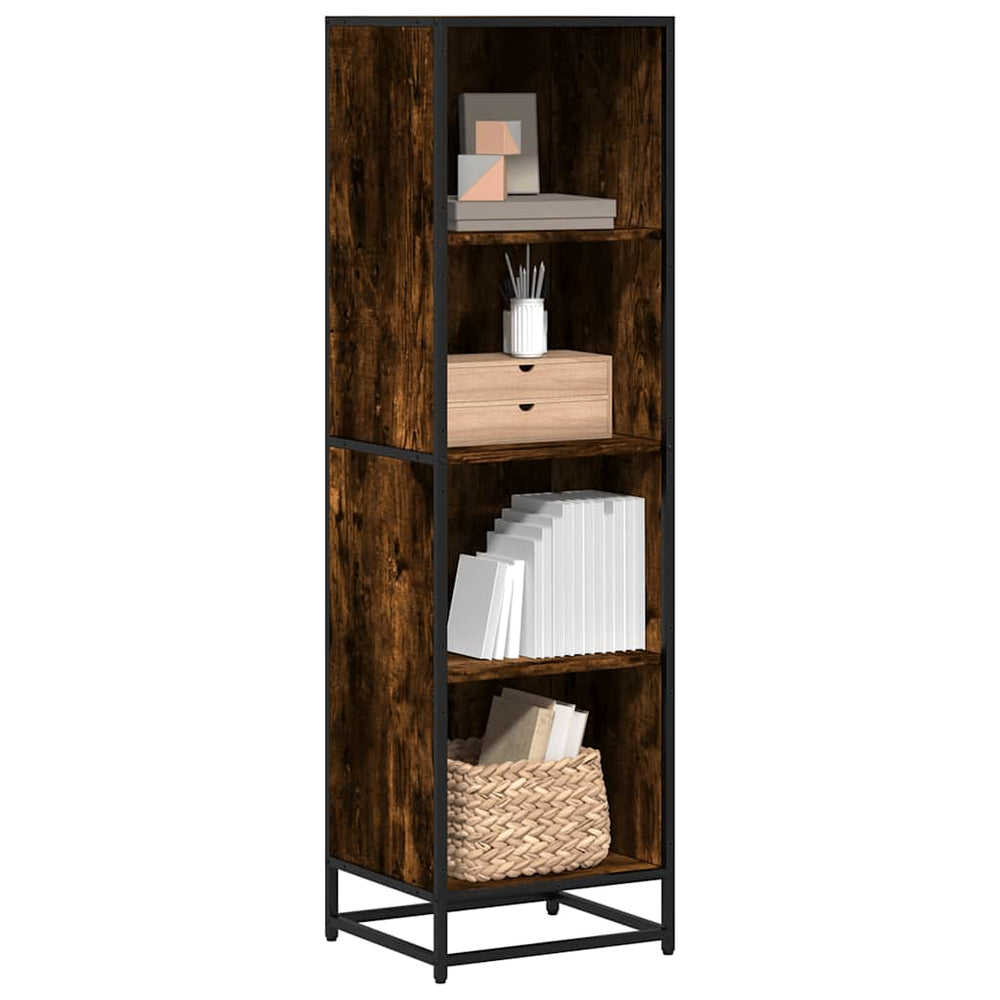 vidaXL Bookshelf Smoked Oak 40x35x139 cm Engineered Wood