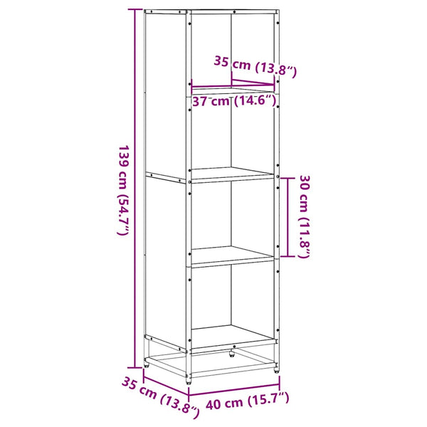Bücherregal Braun Eichenoptik 139cm