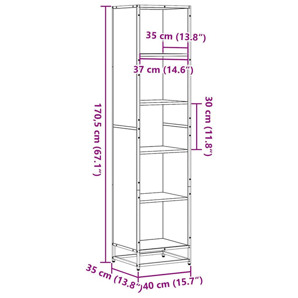 Bücherregal Räuchereiche 170,5cm