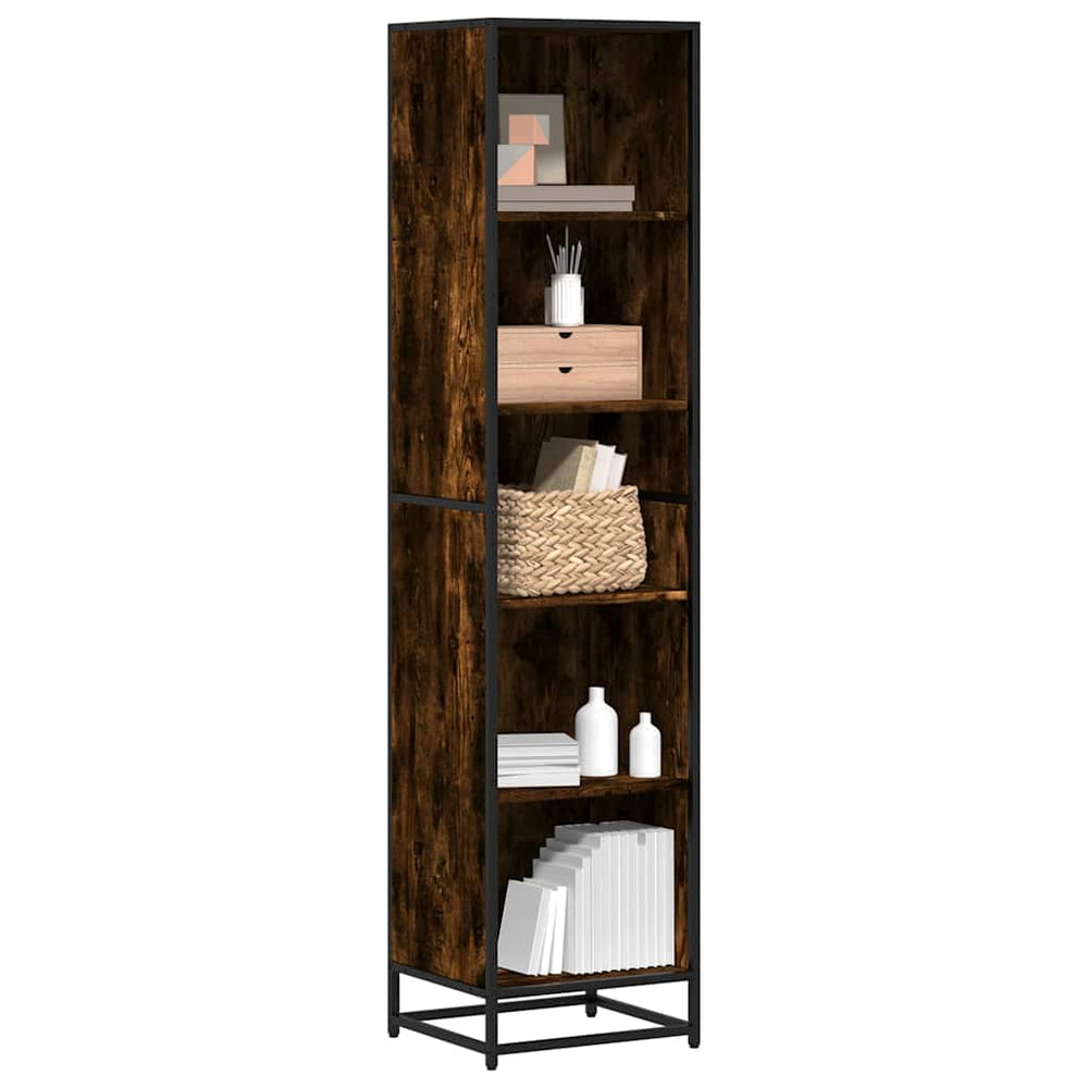 vidaXL Bookcase Smoked Oak 40x35x170.5 cm Engineered Wood