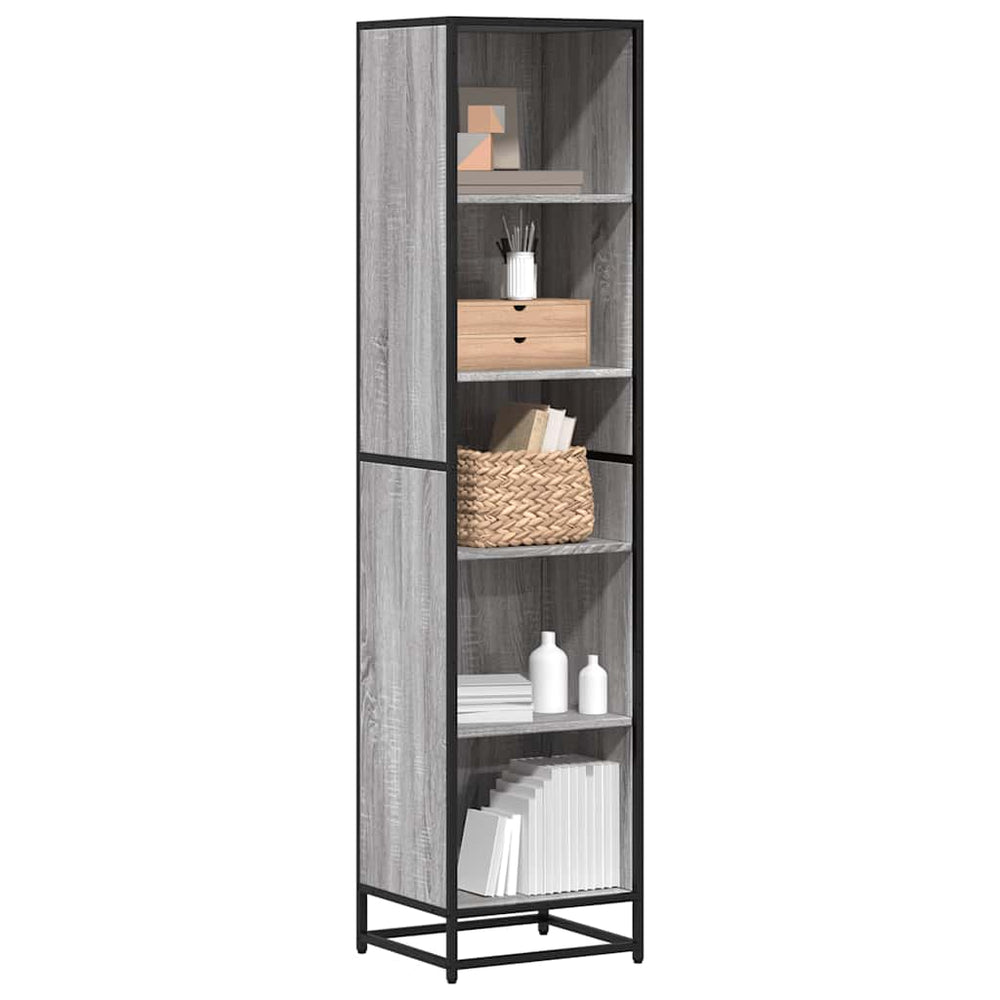 vidaXL Bookcase Sonoma Gray 40x35x170.5 cm Engineered Wood