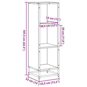 Bücherregal Grau Sonoma 107,5 cm