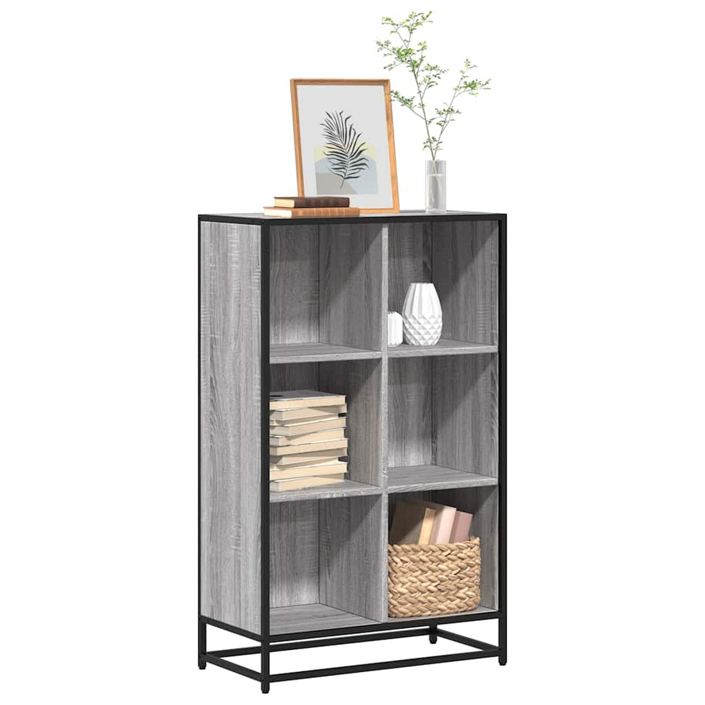 vidaXL Bookcase Sonoma Oak Grey 65.5x33x107.5 cm Engineered Wood