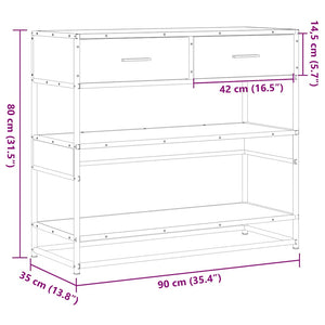 Schwarzer Konsolentisch 90x35x80 cm