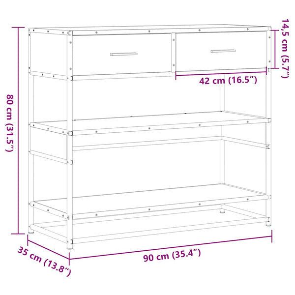 Konsolentisch Sonoma Eiche 90 cm
