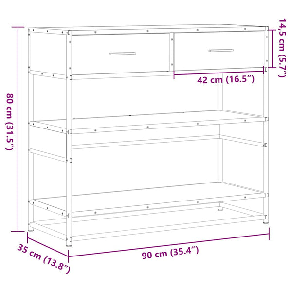 Grauer Konsolentisch Sonoma 90 cm
