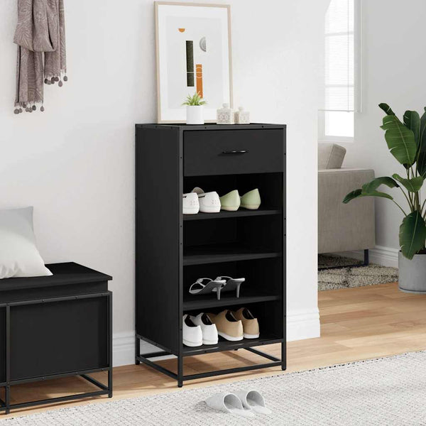 Schuhregal Schwarz Holzwerkstoff 48x97,5 cm