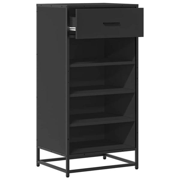 Schuhregal Schwarz Holzwerkstoff 48x97,5 cm