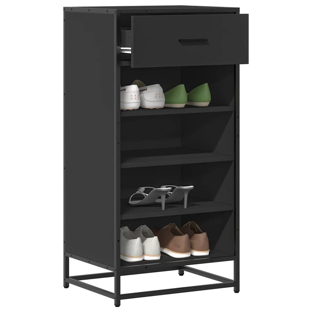 Schuhregal Schwarz Holzwerkstoff 48x97,5 cm