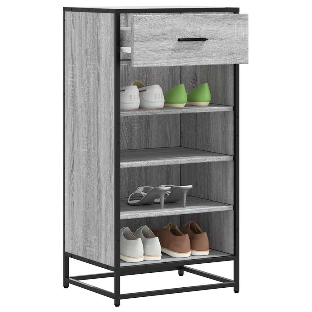 vidaXL Meuble à chaussures gris Sonoma 48x38x97,5 cm en bois d'ingénierie