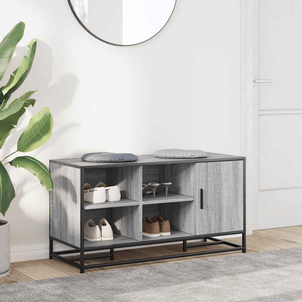 Schuhbank Grau Sonoma 100 cm mit Stauraum