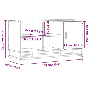 Schuhbank Grau Sonoma 100 cm mit Stauraum