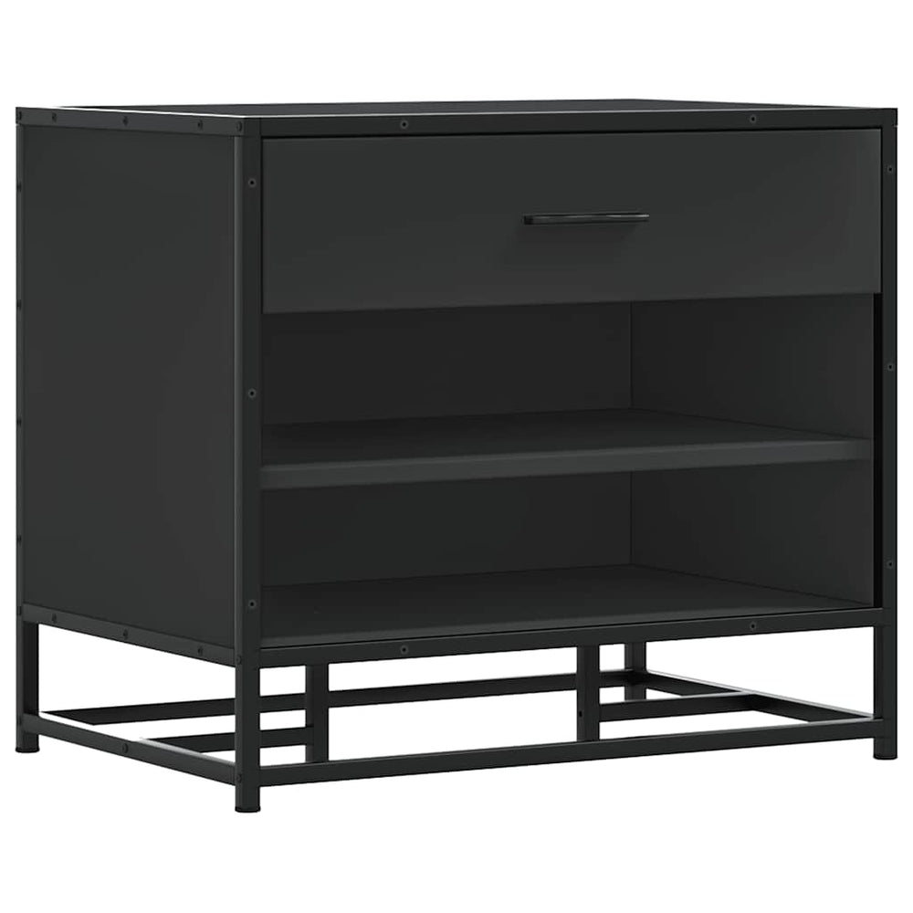 Schuhbank Schwarz mit Stauraum 60 cm