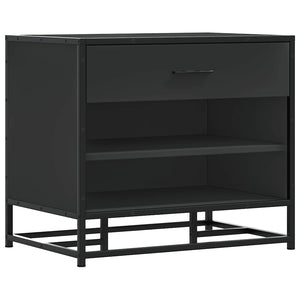 Schuhbank Schwarz mit Stauraum 60 cm