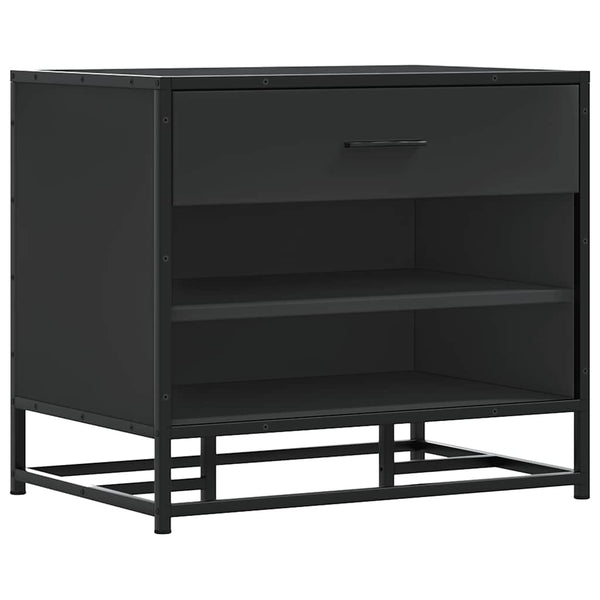Schuhbank Schwarz mit Stauraum 60 cm