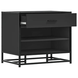 Schuhbank Schwarz mit Stauraum 60 cm