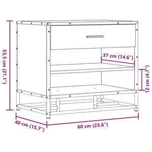 Schuhbank Räuchereiche 60 cm