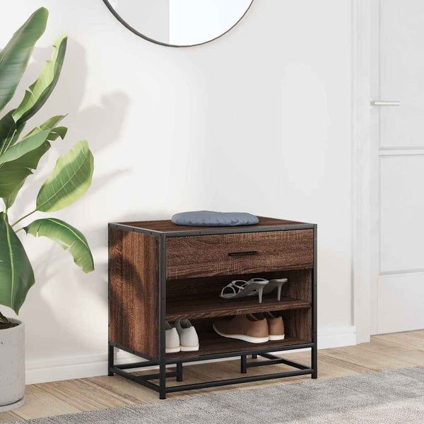 Schuhbank Braun Eichenoptik 60 cm