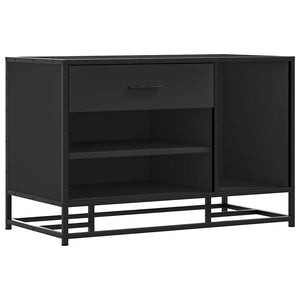 Schuhbank Schwarz mit Stauraum 80cm