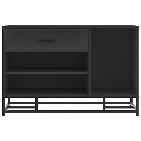 Schuhbank Schwarz mit Stauraum 80cm