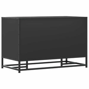 Schuhbank Schwarz mit Stauraum 80cm