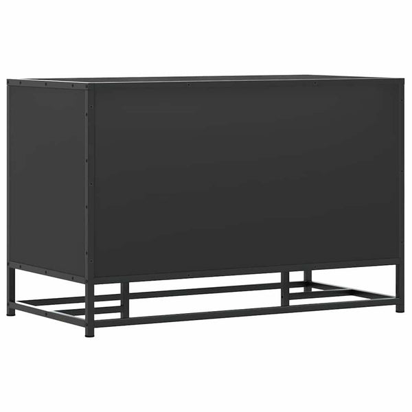 Schuhbank Schwarz mit Stauraum 80cm