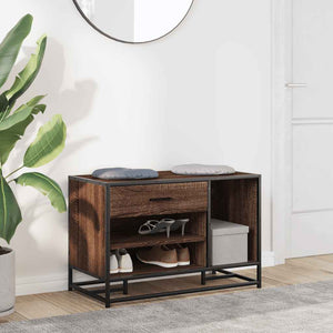 Schuhbank Braun Eichenoptik mit Stauraum