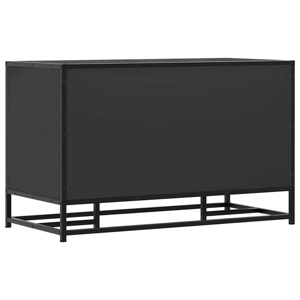 Schuhbank Schwarz mit Stauraum 84cm