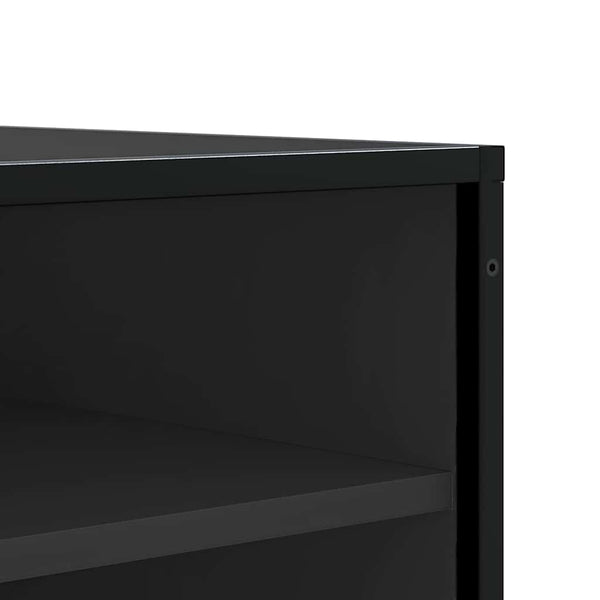Schuhbank Schwarz mit Stauraum 84cm