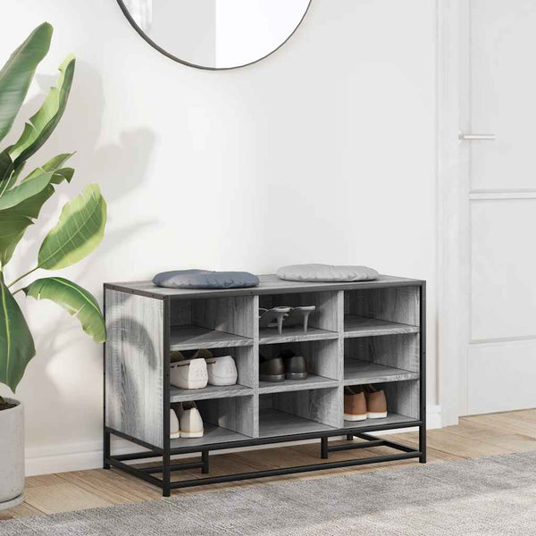 Schuhbank Grau Sonoma mit Stauraum