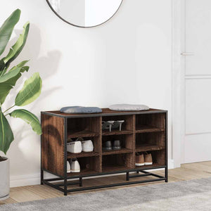 Schuhbank Braun Eichenoptik mit Stauraum