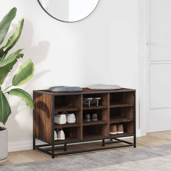 Schuhbank Braun Eichenoptik mit Stauraum