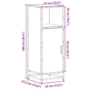 Badezimmerschrank Sonoma Eiche 35x37,5x100 cm