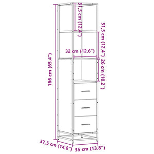 Badschrank Sonoma-Eiche 35x37,5x166 cm
