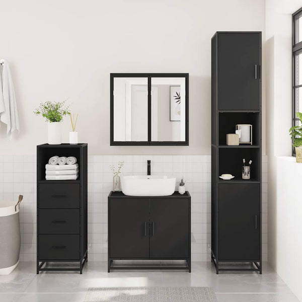 Schwarzer Badschrank 35x37,5x100 cm