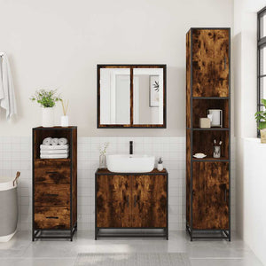 Badschrank Räuchereiche 35x37,5x100 cm