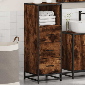 Badschrank Räuchereiche 35x37,5x100 cm