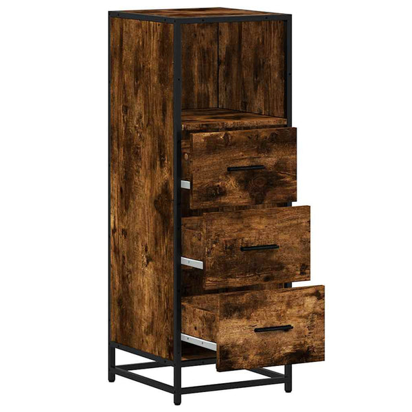 Badschrank Räuchereiche 35x37,5x100 cm