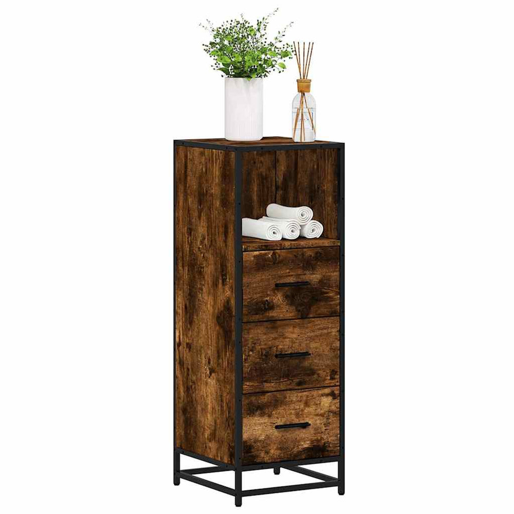 Badschrank Räuchereiche 35x37,5x100 cm