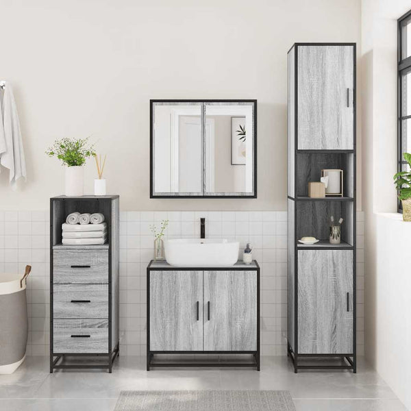 Badschrank Grau Sonoma 35x37,5x100 cm