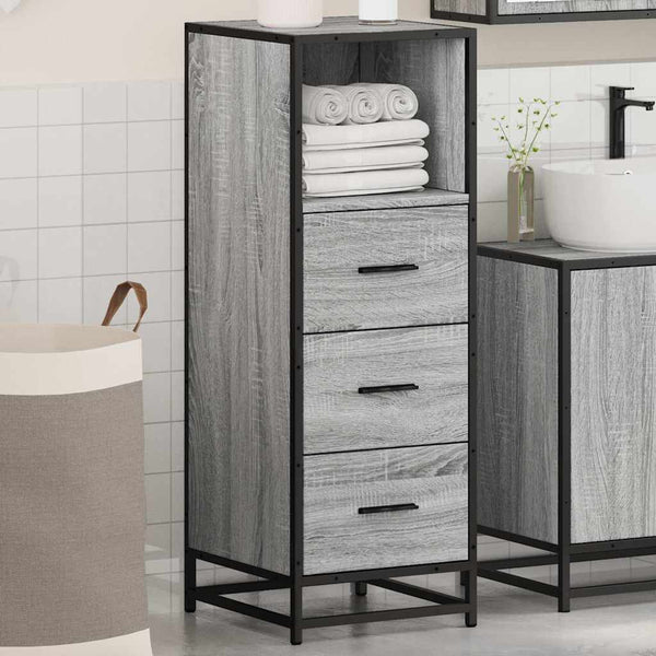 Badschrank Grau Sonoma 35x37,5x100 cm