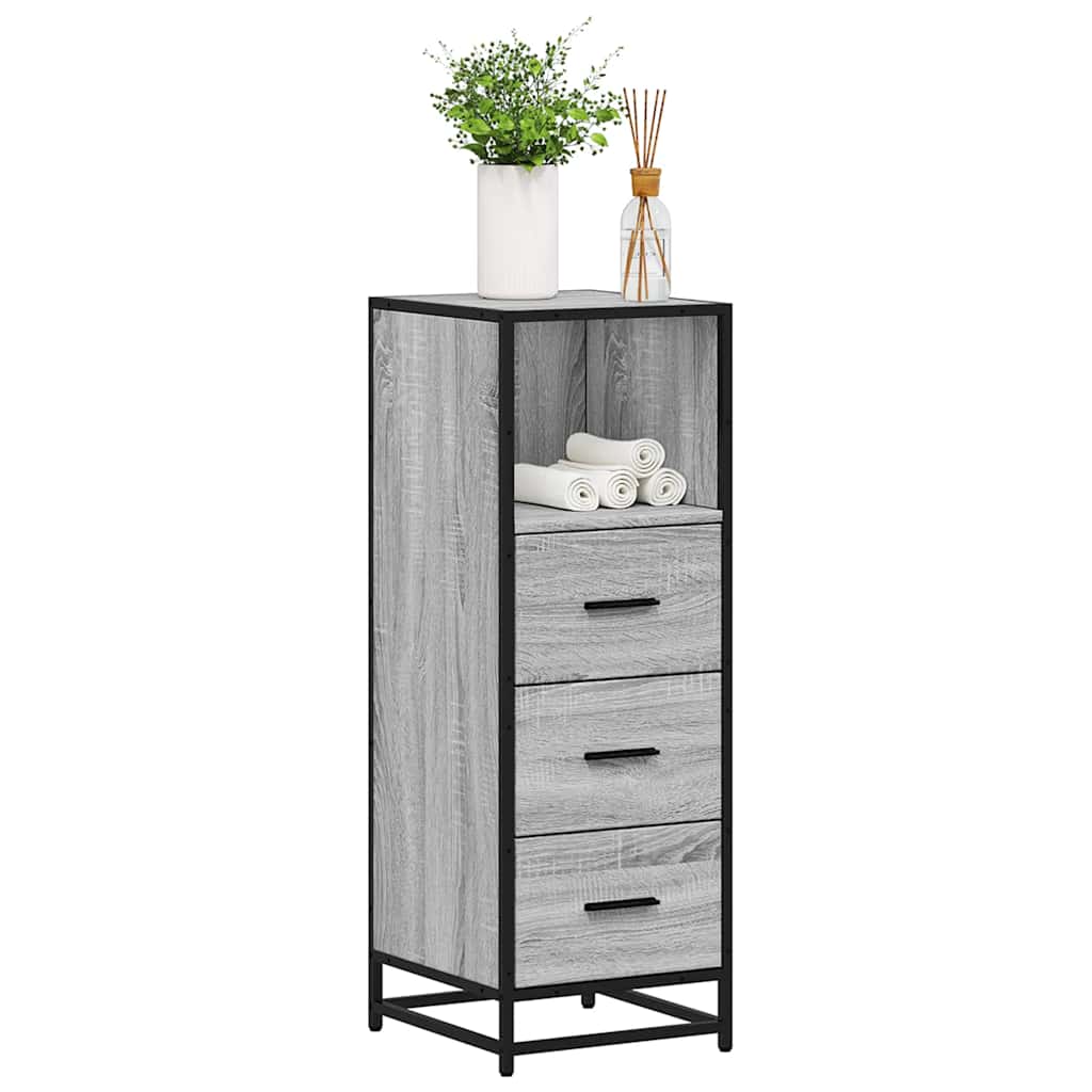 Badschrank Grau Sonoma 35x37,5x100 cm