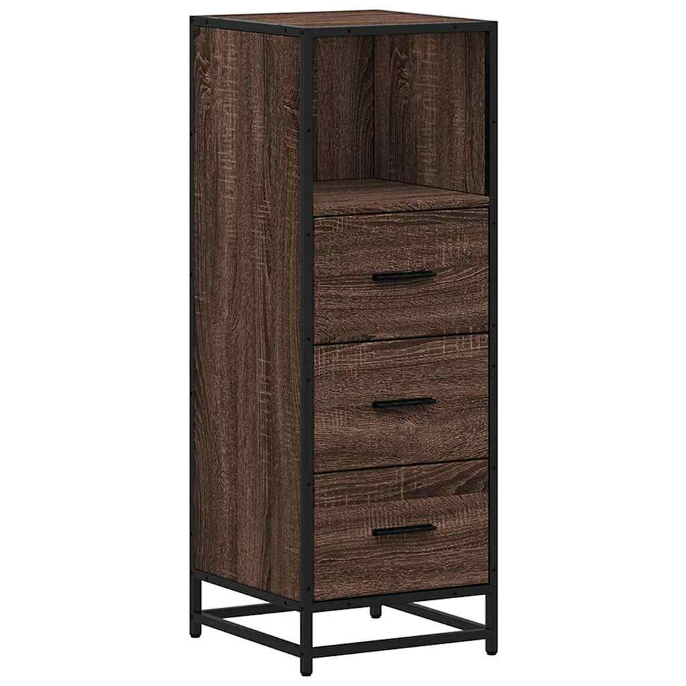 Badschrank Braun Eichen-Optik 35x37,5x100 cm