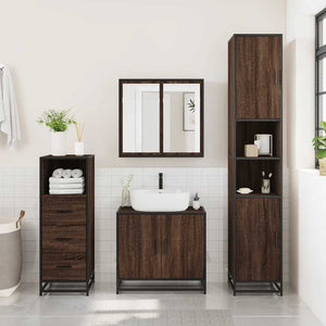 Badschrank Braun Eichen-Optik 35x37,5x100 cm