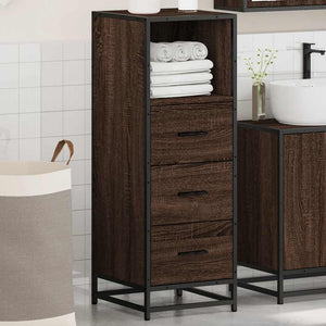 Badschrank Braun Eichen-Optik 35x37,5x100 cm