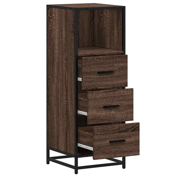 Badschrank Braun Eichen-Optik 35x37,5x100 cm