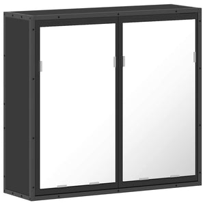 Schwarzer Spiegelschrank 65x60cm